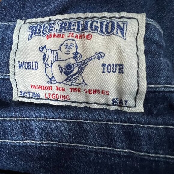 True Religion Jeans 32x29 Denim Legging Jegging White Stitch FLap Pocket - Picture 10 of 11